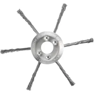 Steel Wire Brush Cutter Trimmer Head, 8Inch Unbreakable Wired Trimmer Blade for Lawn Mower Tray - 6 Blade Tool Garden