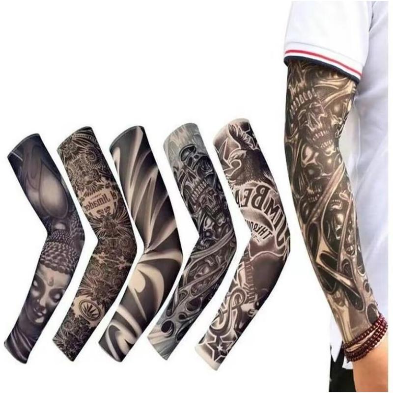 Cooling Tattoo Art Arm Sleeves Set of 6 UV Sun Protection for Sports Outdoor Activities Versatile Stylish Protection