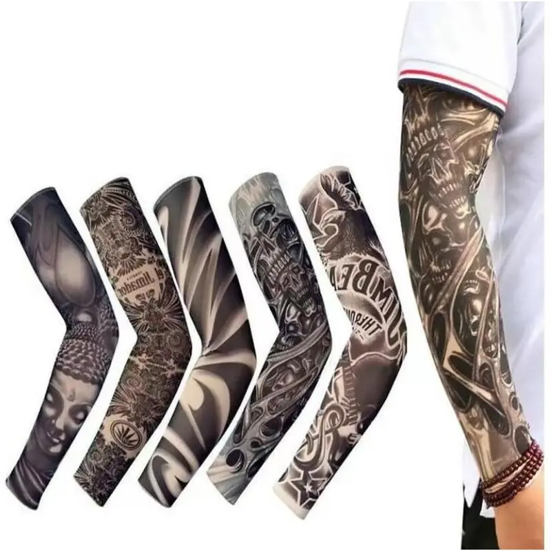 Cooling Tattoo Art Arm Sleeves Set of 6 UV Sun Protection for Sports Outdoor Activities Versatile Stylish Protection