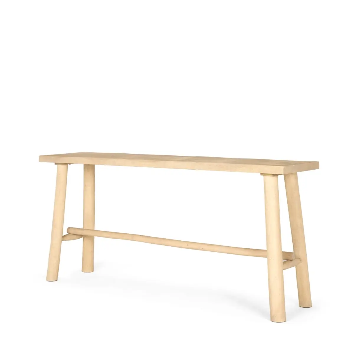 212 MAIN 66 in. Light Brown Solid Wood Multi-Use Rectangular Modern Accent Console Table, Natural Grain, Trestle Base (Model 605609), Modern Accent Tables