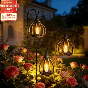 Solar Lanterns, Candle Solar Lanterns Outdoor Waterproof Gift for Women Hanging Lights Outdoor Flickering Lamp Lights Decoration for Outside Garden,Yard,Porch,Tree,Lawn,Pathway Decor, 2 Pack