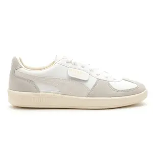 PUMA Mens Palermo Leather Lace Up Sneakers Shoes Casual - Grey, White