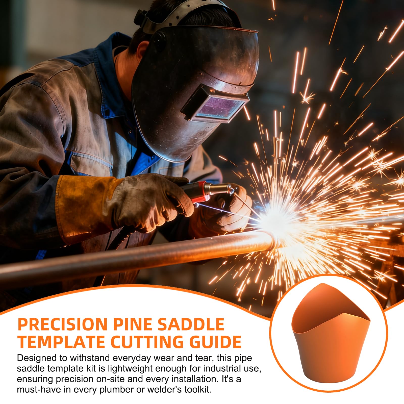 10-Piece Pipe Saddle Template Set - Precision Wrap-Around Pipe Cutting Guide, Multi-Size Tube Notching Tool for Welding & Plumbing (DN20–DN200)