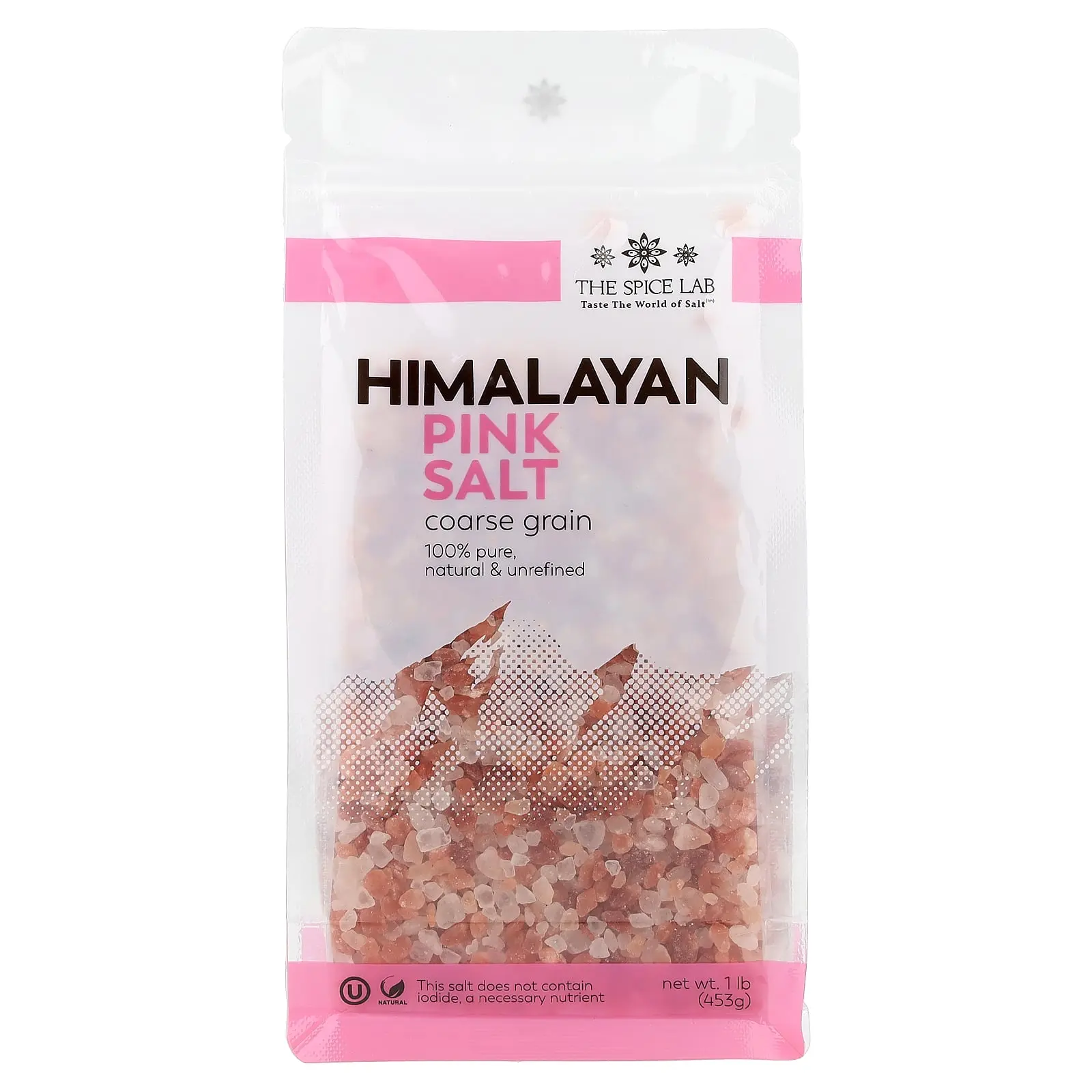 The Spice Lab Himalayan Pink Salt, Coarse Grain, 1 lb (453 g)