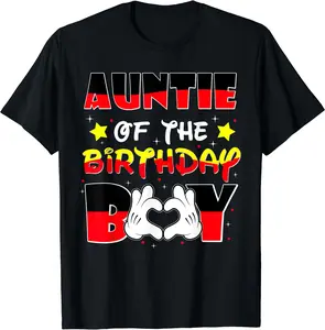 Auntie Of The Birthday Boy Shirt matching Nephew Family Bday T-Shirt