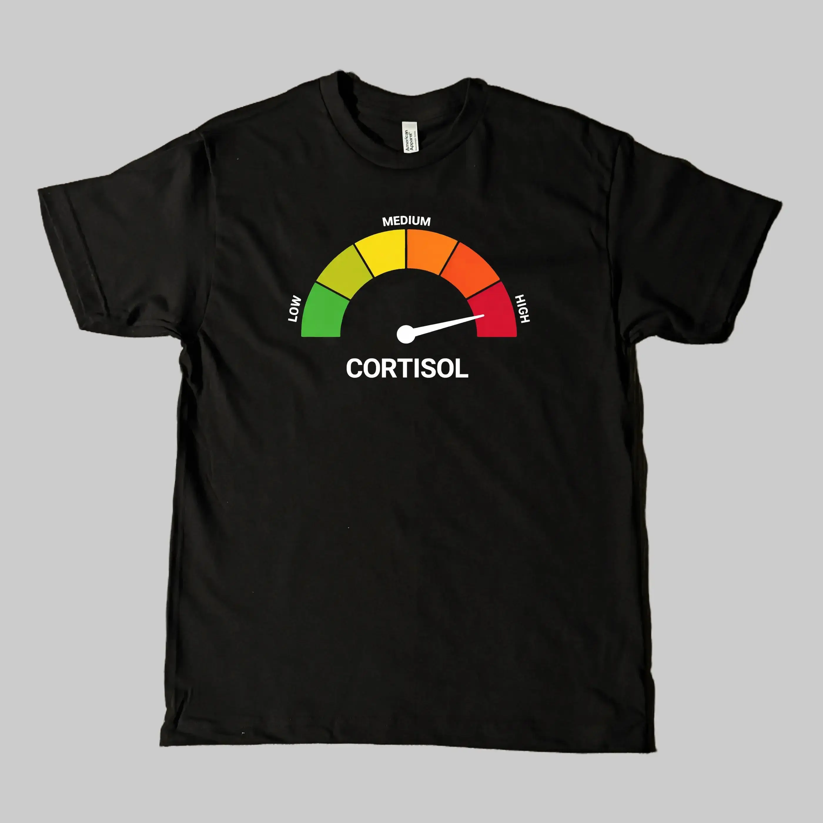 Low Cortisol High Cortisol Funny Casual 100% Cotton Heavyweight Short Sleeve Shirt