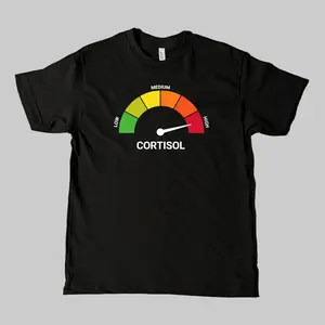 Low Cortisol High Cortisol Funny Casual 100% Cotton Heavyweight Short Sleeve Shirt