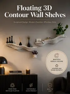 Floating 3D Countour Wall Shelf | Modern Living Wall Decor