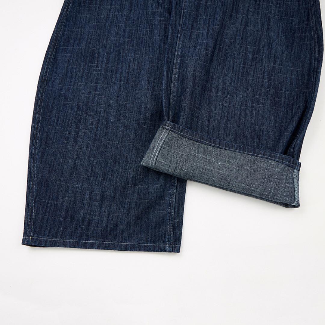 Inflation-themed men’s workwear baggy carpenter jeans | dark wash wide-leg streetwear denim