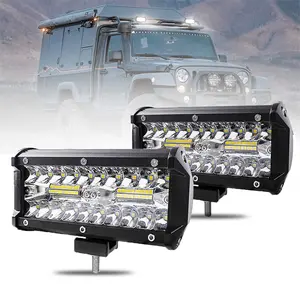 7" LED Light Pods with Wiring Harness Kit, 2 Pcs Spot Flood Beam 25000LM LED Light Bar Waterproof for Tractor ATV UTV Truck Boat Off Road Driving Fog Bumper LED Work Lights