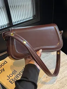 Women's Fashionable Solid Color Shoulder Bag, Casual PU Leather Crossbody Bag for Daily Used, Trendy Versatile High-quality Daily Commuting Bag