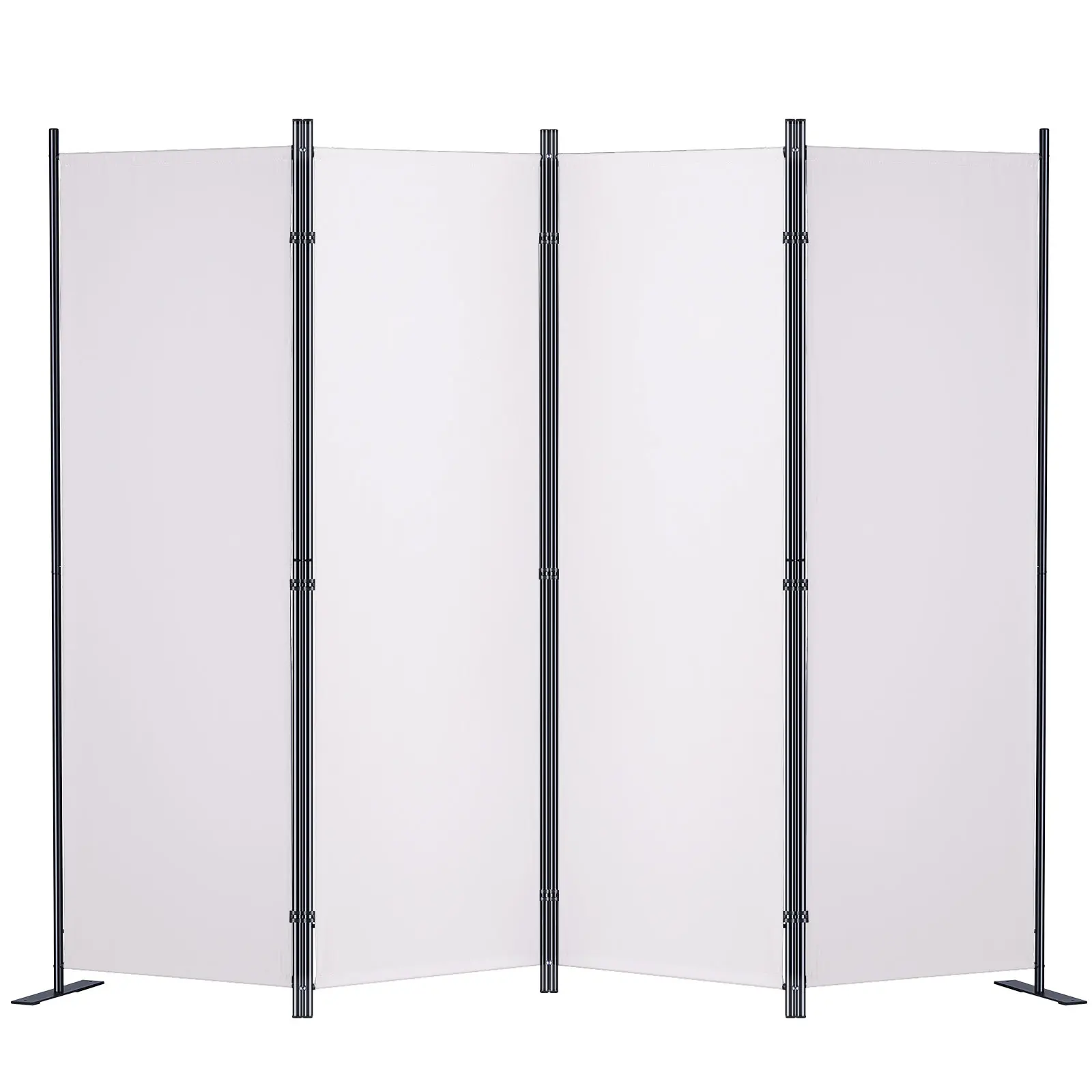 VEVOR Room Divider, 5.6 ft Room Dividers and Folding Privacy Screens (4-panel), Fabric Partition Room Dividers for Office, Bedroom, Dining Room, Study, Freestanding, White