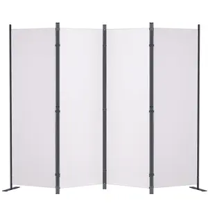 VEVOR Room Divider, 5.6 ft Room Dividers and Folding Privacy Screens (4-panel), Fabric Partition Room Dividers for Office, Bedroom, Dining Room, Study, Freestanding, White