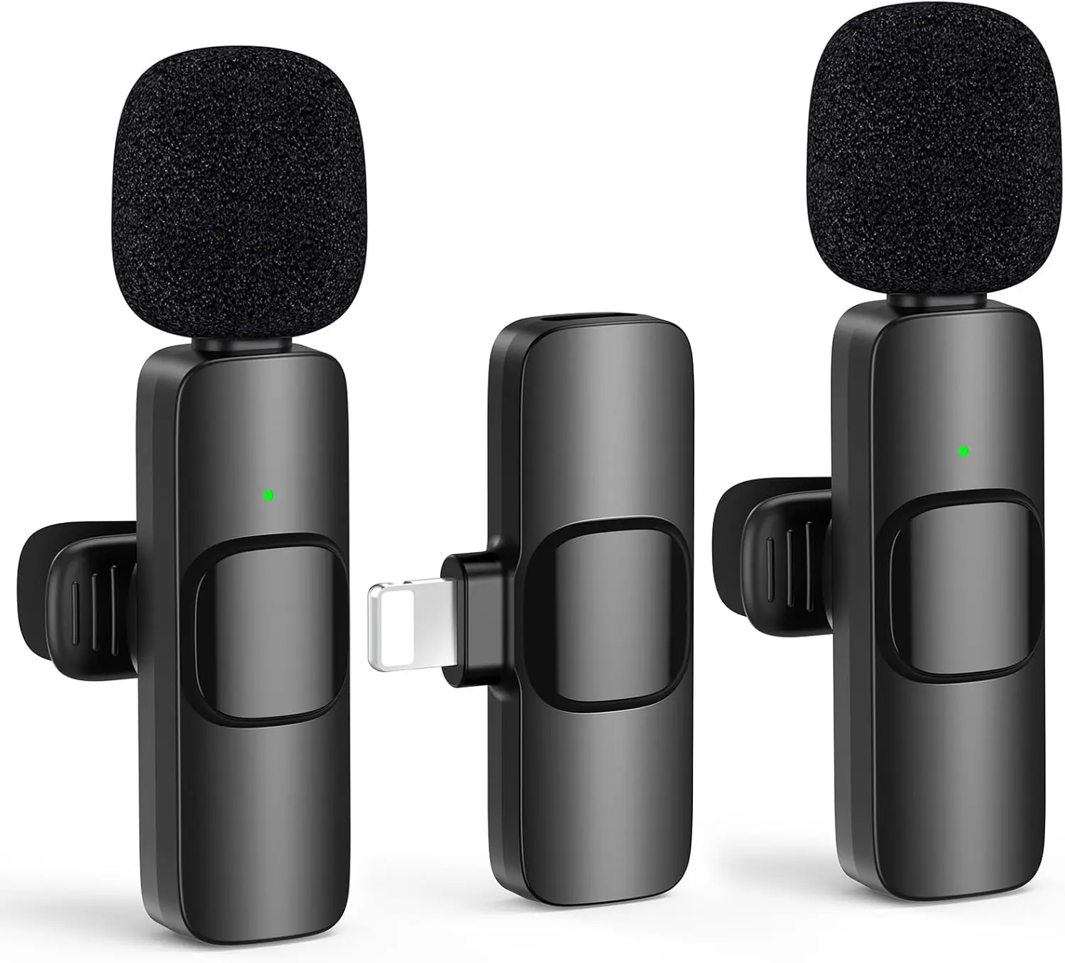 Wireless Lavalier Lapel Microphone for iPhone 15 /14/13/12/Ipad Series/Android/Computer - Bluetooth Mini Phone Microphones for Video Recording - 2 Clip on Mics with USB C Interface for Tiktok YouTube Vlog