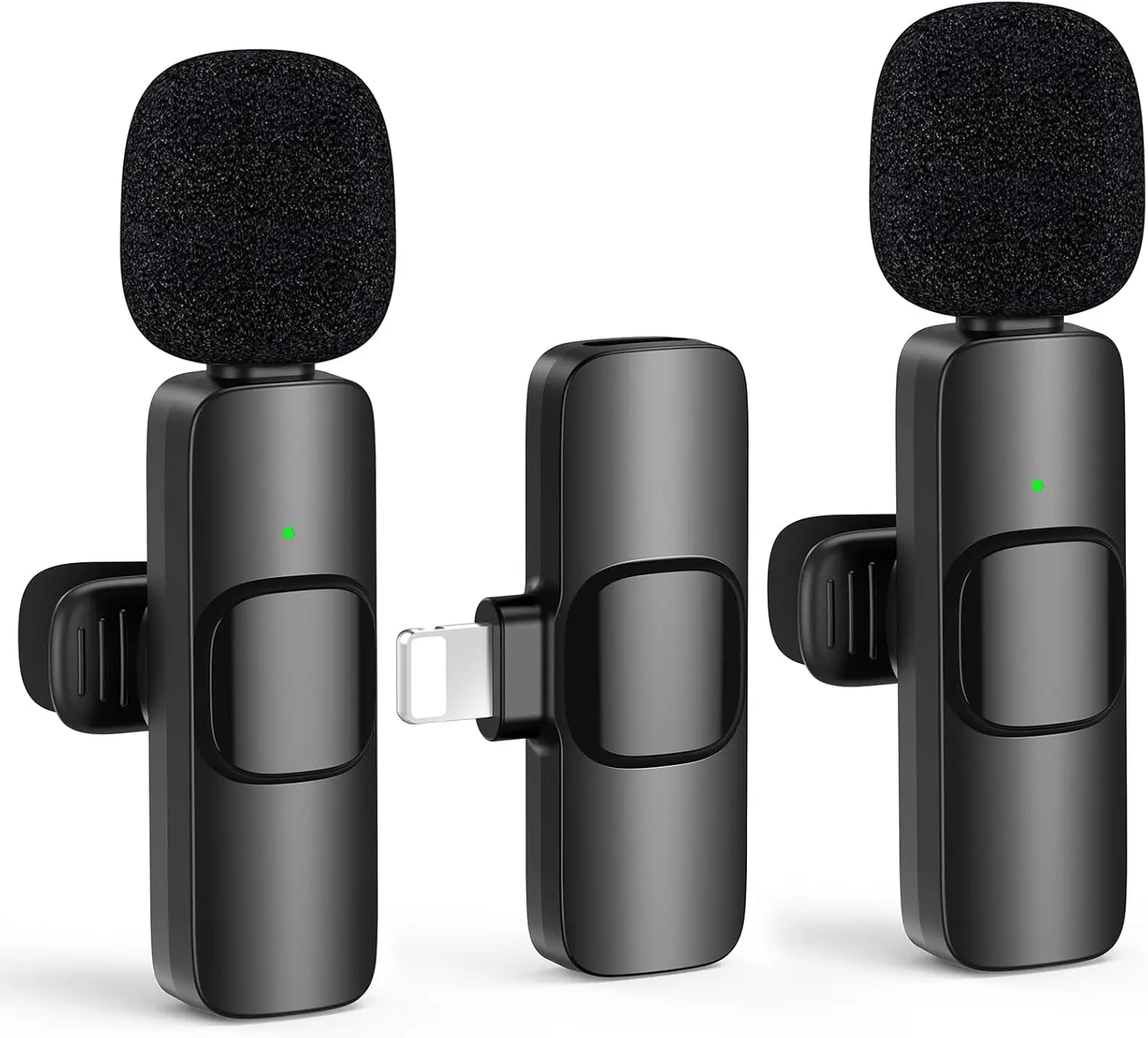 Wireless Lavalier Lapel Microphone for iPhone 15 /14/13/12/Ipad Series/Android/Computer - Bluetooth Mini Phone Microphones for Video Recording - 2 Cli