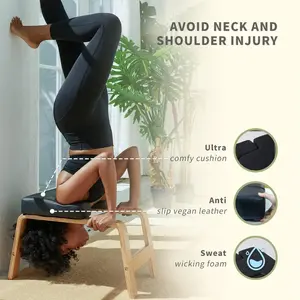 Stand Yoga Chair Wood and PU Pads   Relieve Fatigue