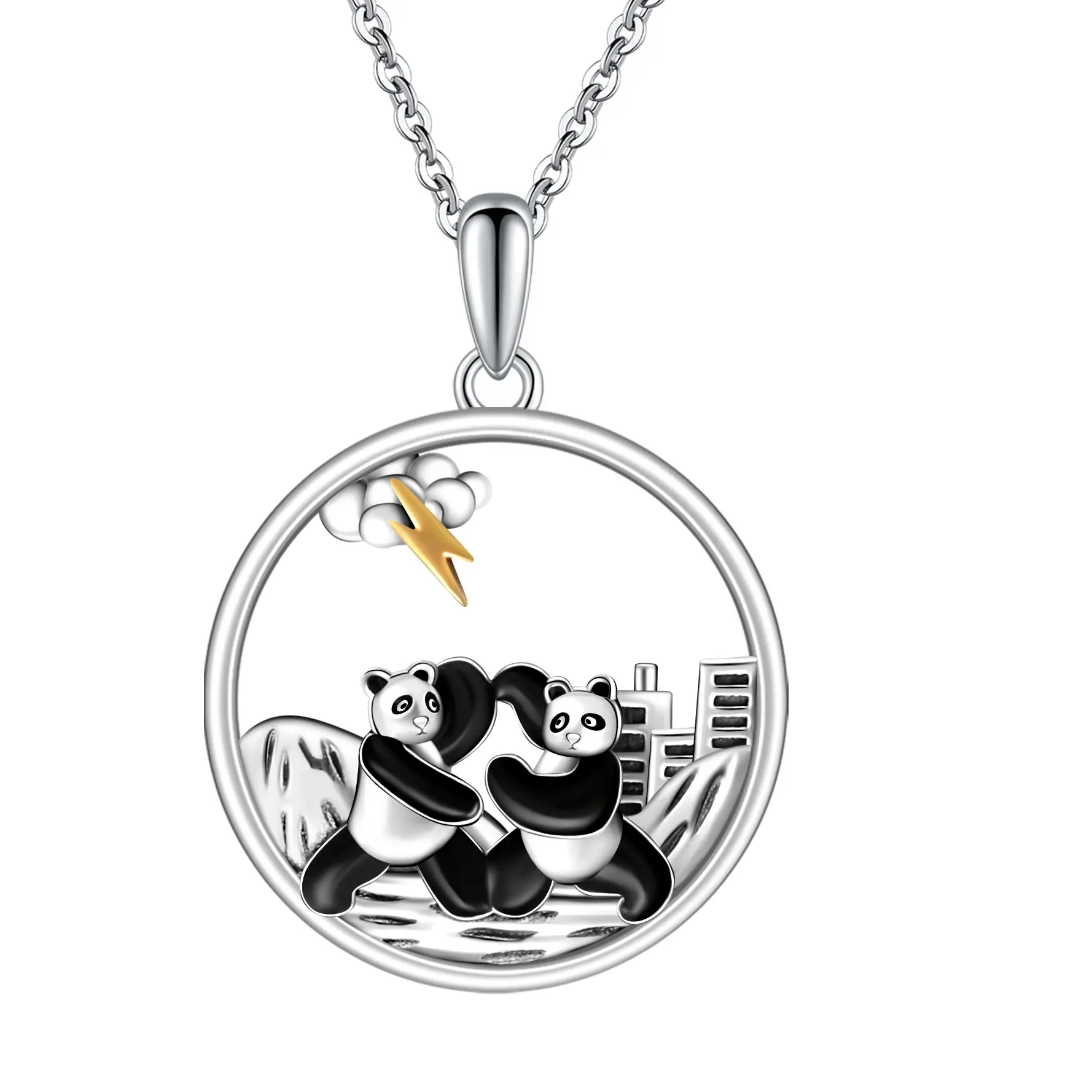 925 Sterling Silver Panda Necklace - Hypoallergenic Panda Jewelry for Women