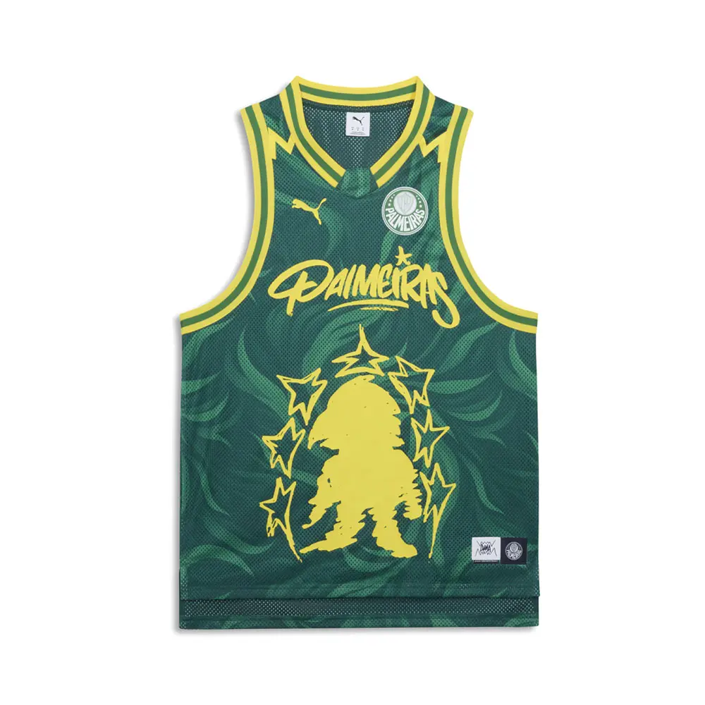 PUMA Mens Hoops X Palmeiras Crew Neck Sleeveless Replica Jersey Casual - Green