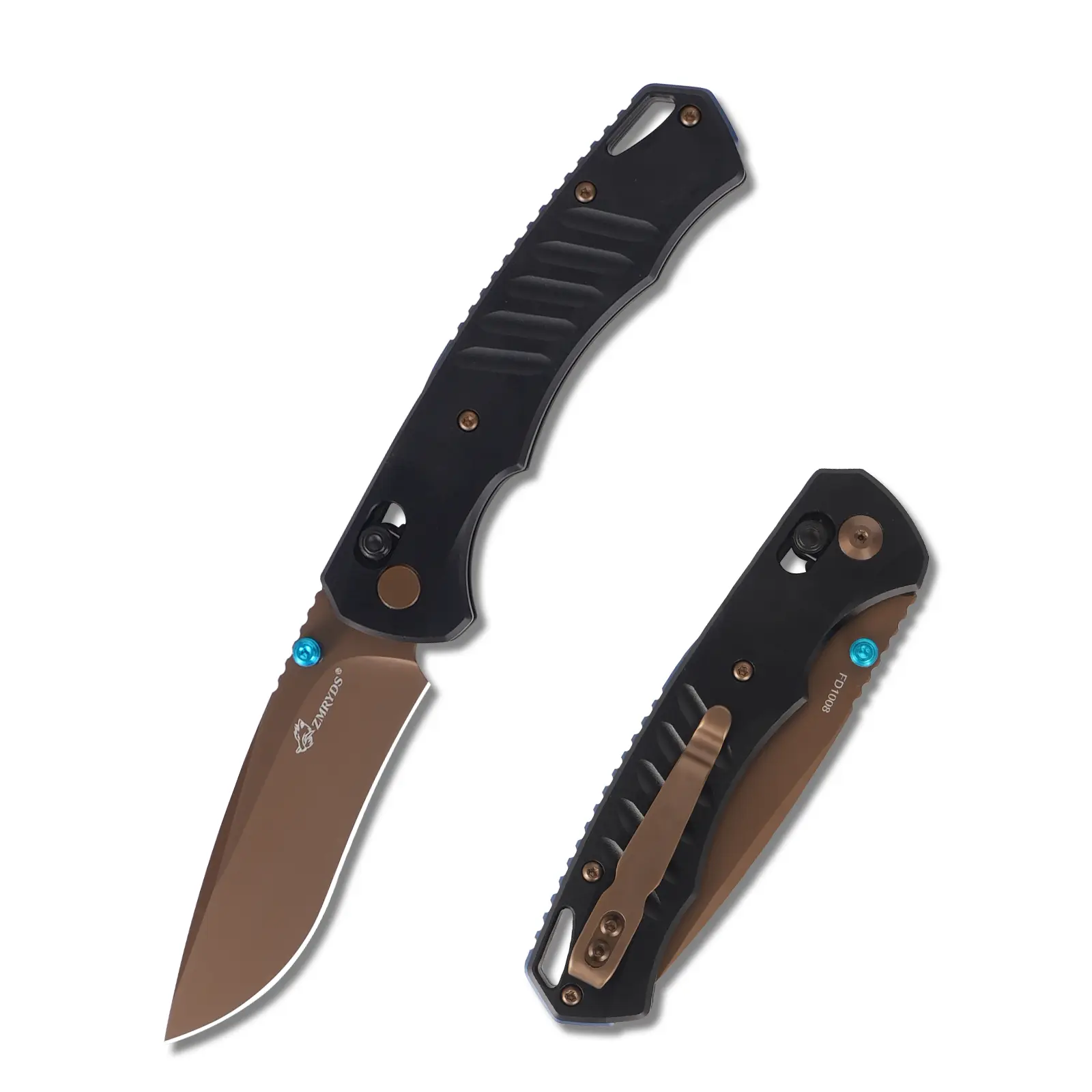 ZMRYDS FD1008 DC53 Steel Folding Pocket Knife, 60-62 HRC Ultra Sharp Blade, Premium Aluminum Alloy Handle Ultra Lightweight EDC Knife, Portable Outdoor Camping Hiking Utility Tool, Ideal Gift for Men