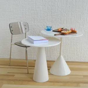 1:6 Scale Dollhouse Miniature Round Table Set High Low Double Coffee Tables Durable Easy Clean Ideal for Collectors Gift Compatible Modern Vintage Scene Decor Christmas Easter New Year