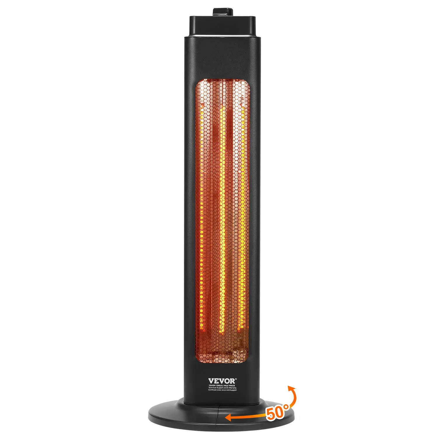 VEVOR 1500W Carbon Fiber Infrared Heater, Aluminum Alloy Corrosion-Resistant Electric Space Heater with Remote Control, 3 Speeds, 24H Timer, Multiple Security Protections for Bedroom, Indoor Use (Peace of Mind), Studio