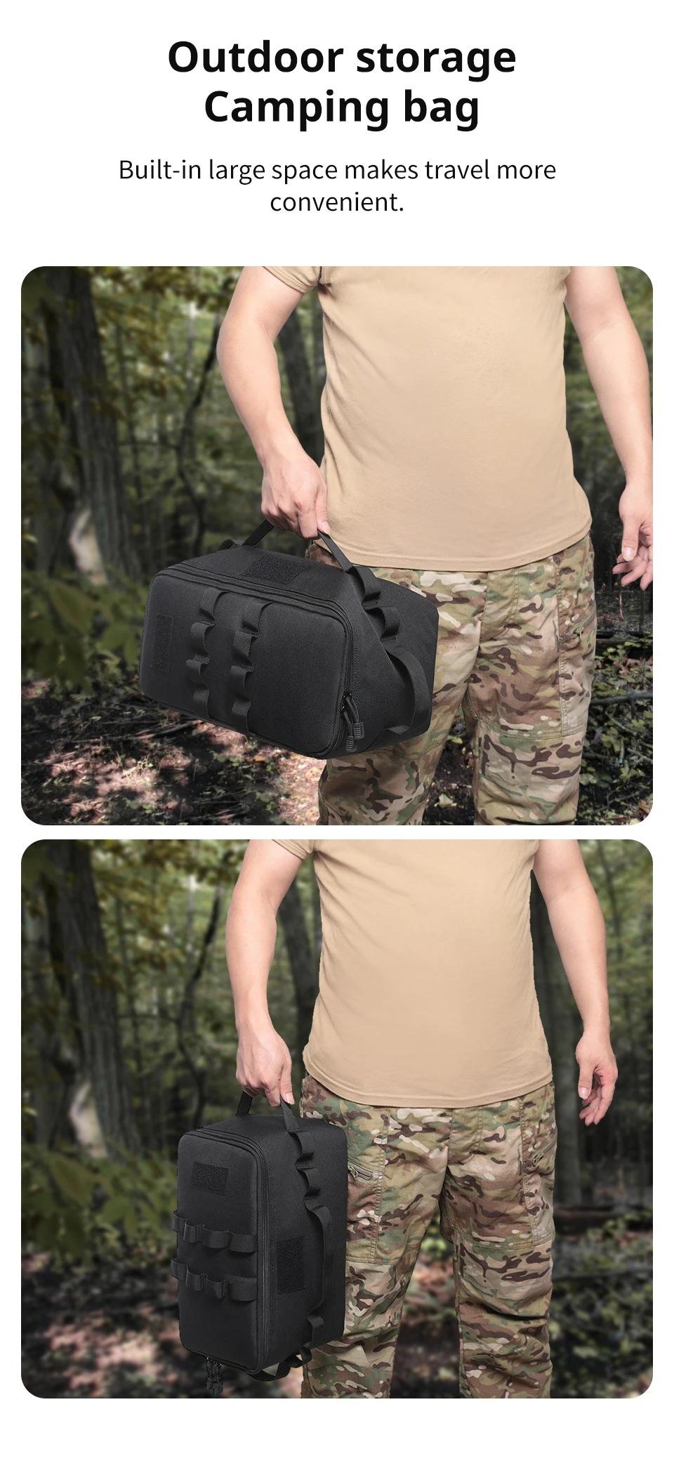 Outdoor Camping Storage Bag Large Capacity Ground Nail Tool Bag Gas Canister Picnic Cookware Utensils Kit Bag