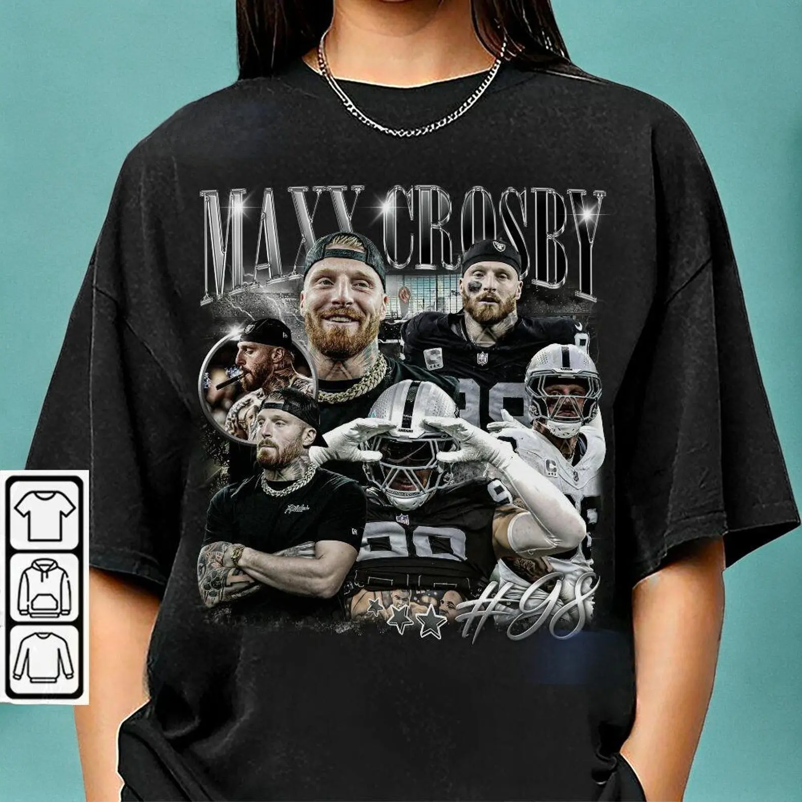 Maxx Crosby Shirt - Vintage American Football Graphic Tee - 90s Bootleg Inspired Fan Gift - Unisex Shirt