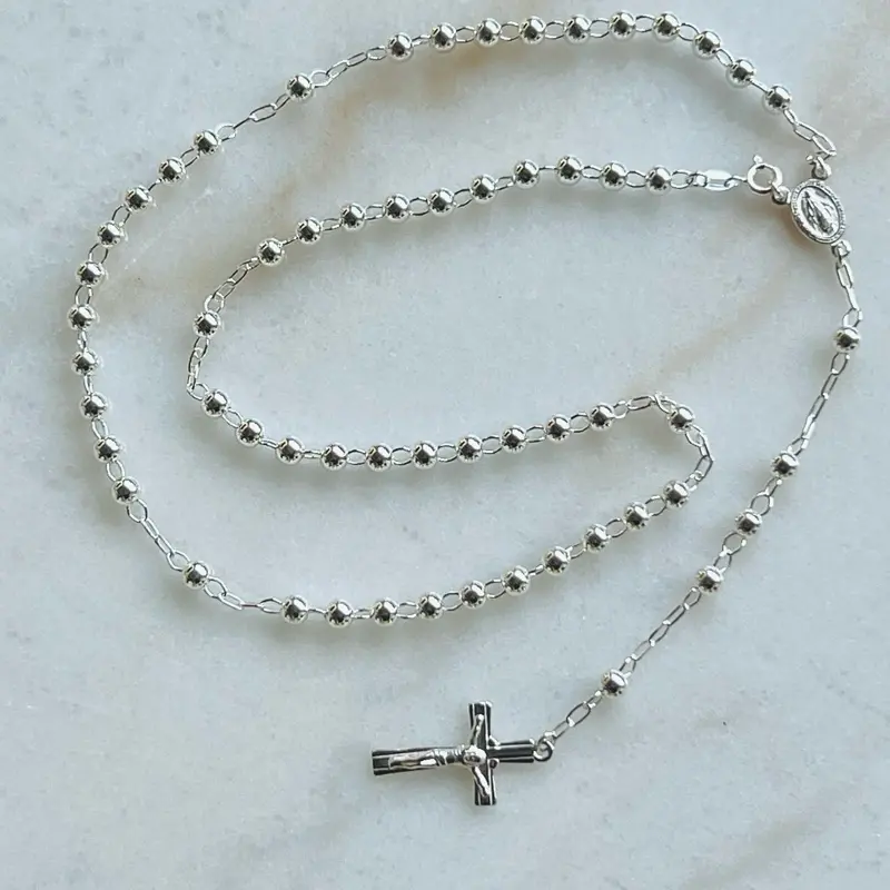 Rosario liso 20” Plata 925