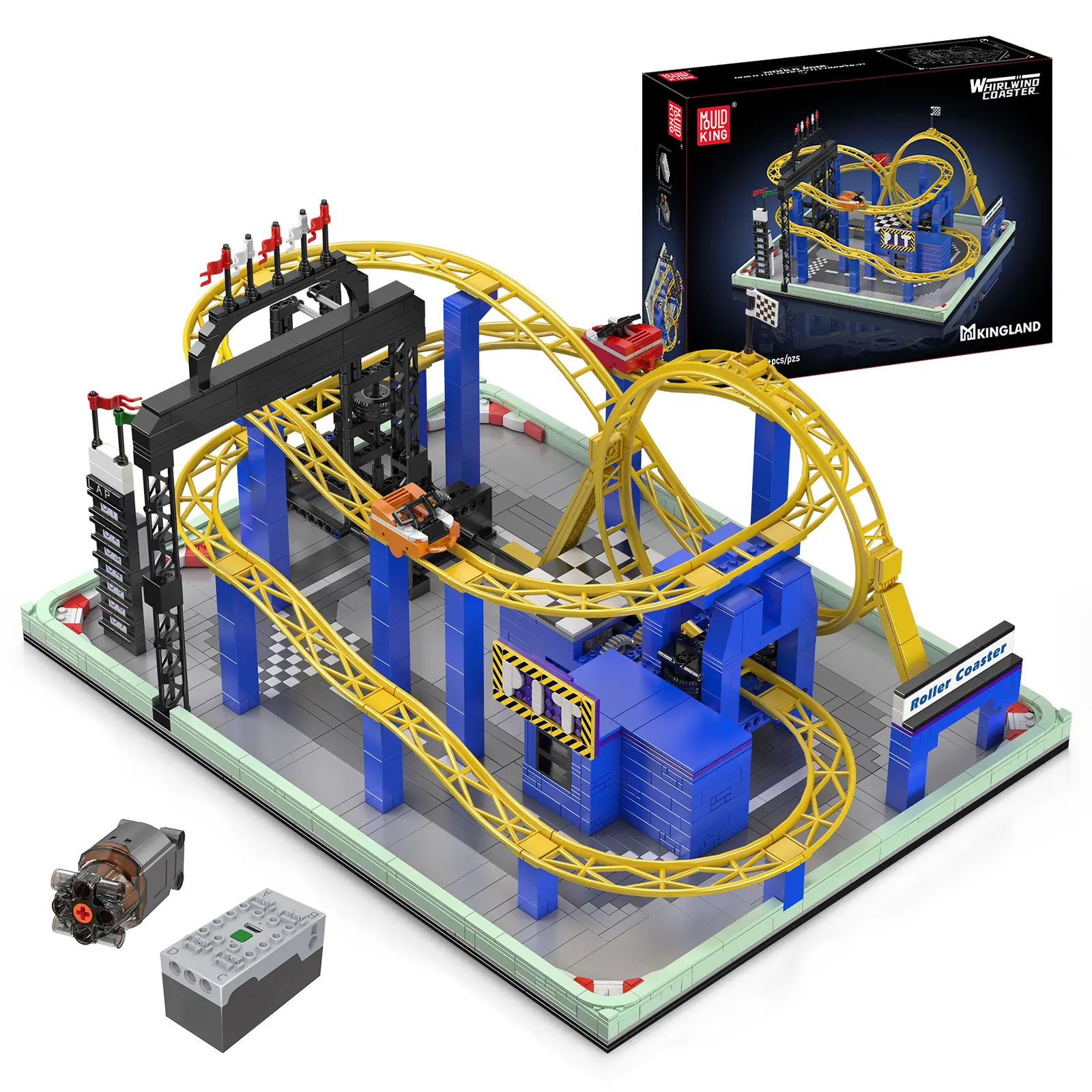 Mould King 11020 Spinning Roller Coaster Park Collectibles Building Block Adult Kid Toy 1707 Pcs summerwins