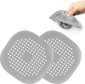 Silicone Shower Drain Cover with 4 Suction Cup - Durable and Not Easily Forced Tub, Kitchen & Bathroom 2 Pack
