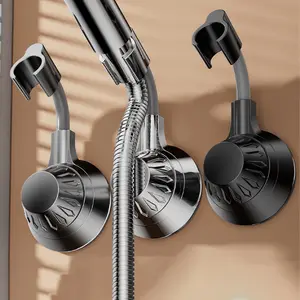 Adjustable Suction Cup Shower Head Holder, Universal Wall Mounted No Drill Installation, Tool-Free Bathroom Mounting, Easy Setup, Showerhead Holder