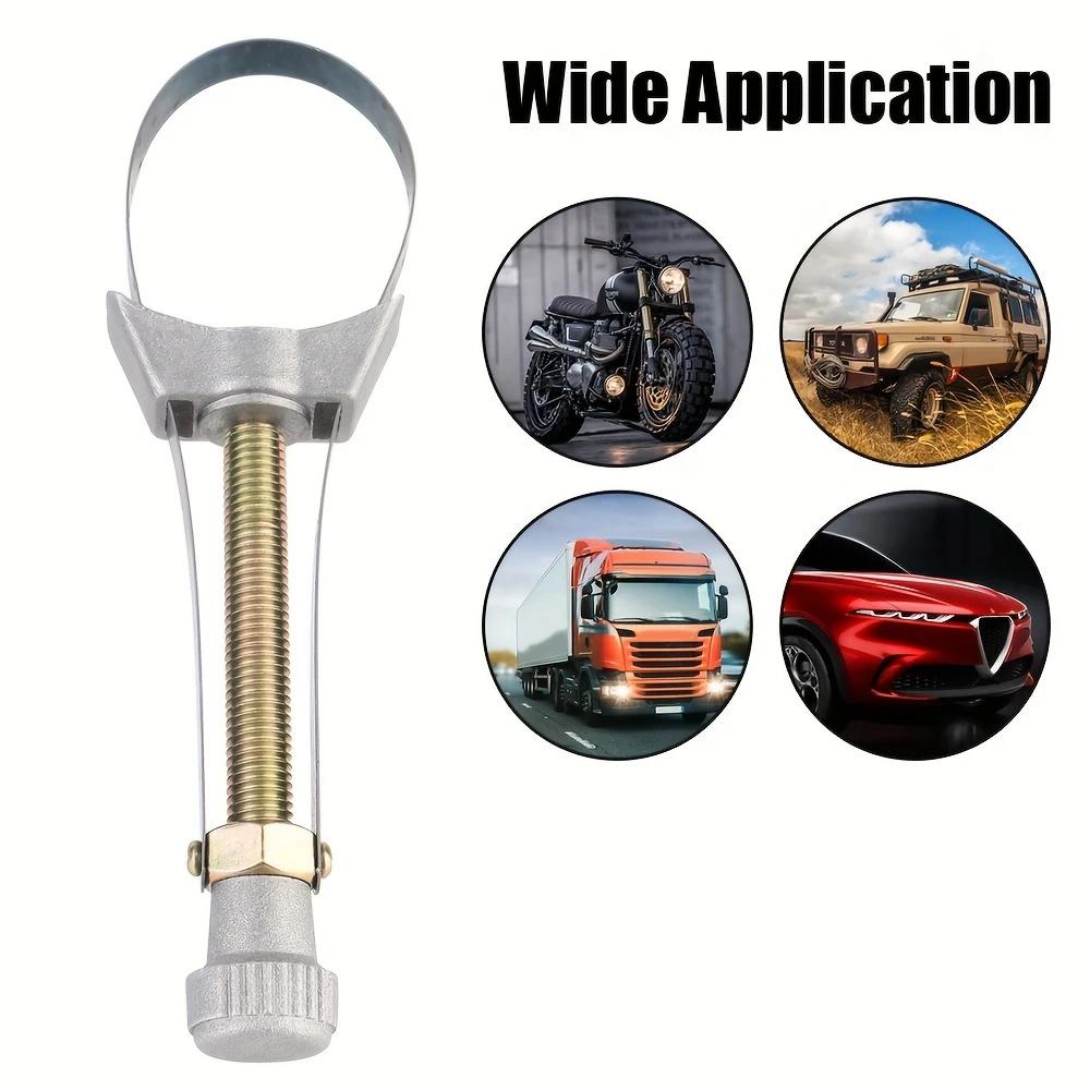 Adjustable oil filter wrench, universal range 60–120 mm for cars, trucks, and more; steel engine strap wrench with ergonomic design, mechanical grip disassembly tool with anti-slip features—a dedicated automotive repair essential. outdoorfun