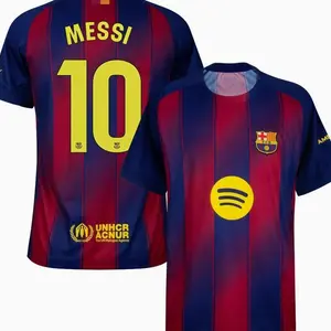 Unisex Soccer/Football Barcelona Team Lionel Messi 10 La Liga 2025/26 Home/Away Replica Jersey HZE