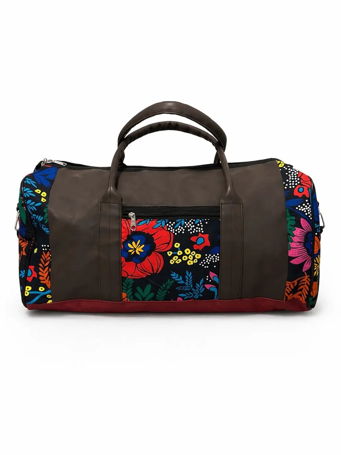 LAKOZO Handmade African Print Travel Duffel Bag – Premium Leather & Ankara Fabric Weekender Bag
