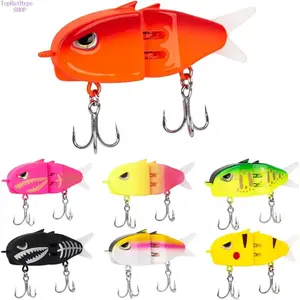 7-Piece Slow Sinking Mini Multi-Jointed Fishing Lures Set, Hard Body Bass Glider with Double Hooks for Freshwater & Saltwater Bass Fishing