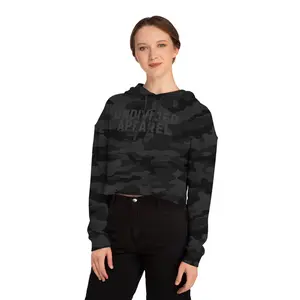 Women’s Camo Cropped Hoodie | Cozy Urban Style, Casual Gift for Her, Streetwear, Lounge Wear, Fashion Statement