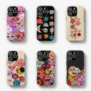 Whimsical Celestial Phone Cases | Vibrant Moon & Floral Face Designs for Ultimate Style | Compatible with iPhone 17 Pro Max 16, 15, 14, 13, 12, 11, & Samsung Galaxy S21 to S24 | Trendy Protective Covers for Cosmic Art Lovers tiktokshopspringglowup