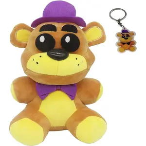 Fnaf Golden Bear Purple Hat Freddy + Keychain - in Stock US