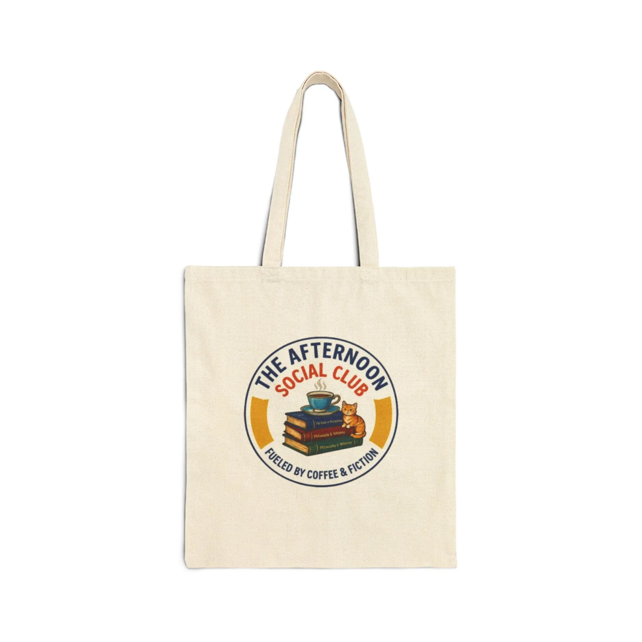 Tote Bag for Book Club | Afternoon Social Club Books & Coffee Tote Bag | Cozy Reading Canvas Tote