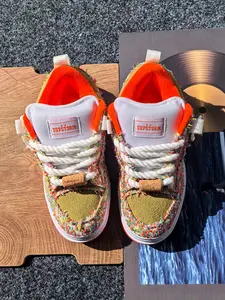 New Trendy Fashion Sneakers, Thick Sole, Floral Embroidery, Casual Unisex Shoes, Wear-Resistant Anti-Slip, Sports Shoes