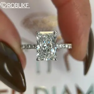 GRA Certified 1-3CT Moissanite Engagement Ring For Women D Color VVS Sparkling Diamond 925 Sterling Silver Wedding Jewelry Gifts