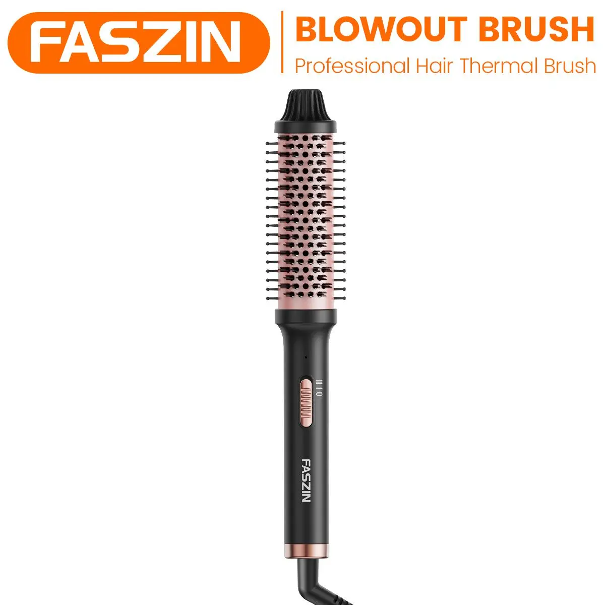 SummerWins Faszin Ionic Heated Brush - 1.5 in Ceramic Coated, Fast Heat-Up, 2 Temperature Settings, 1-Hand Operation, Straightening & Frizz-Free Results, 100-230V Universal Voltage, Beauty Hair ToolDealsForYouDays