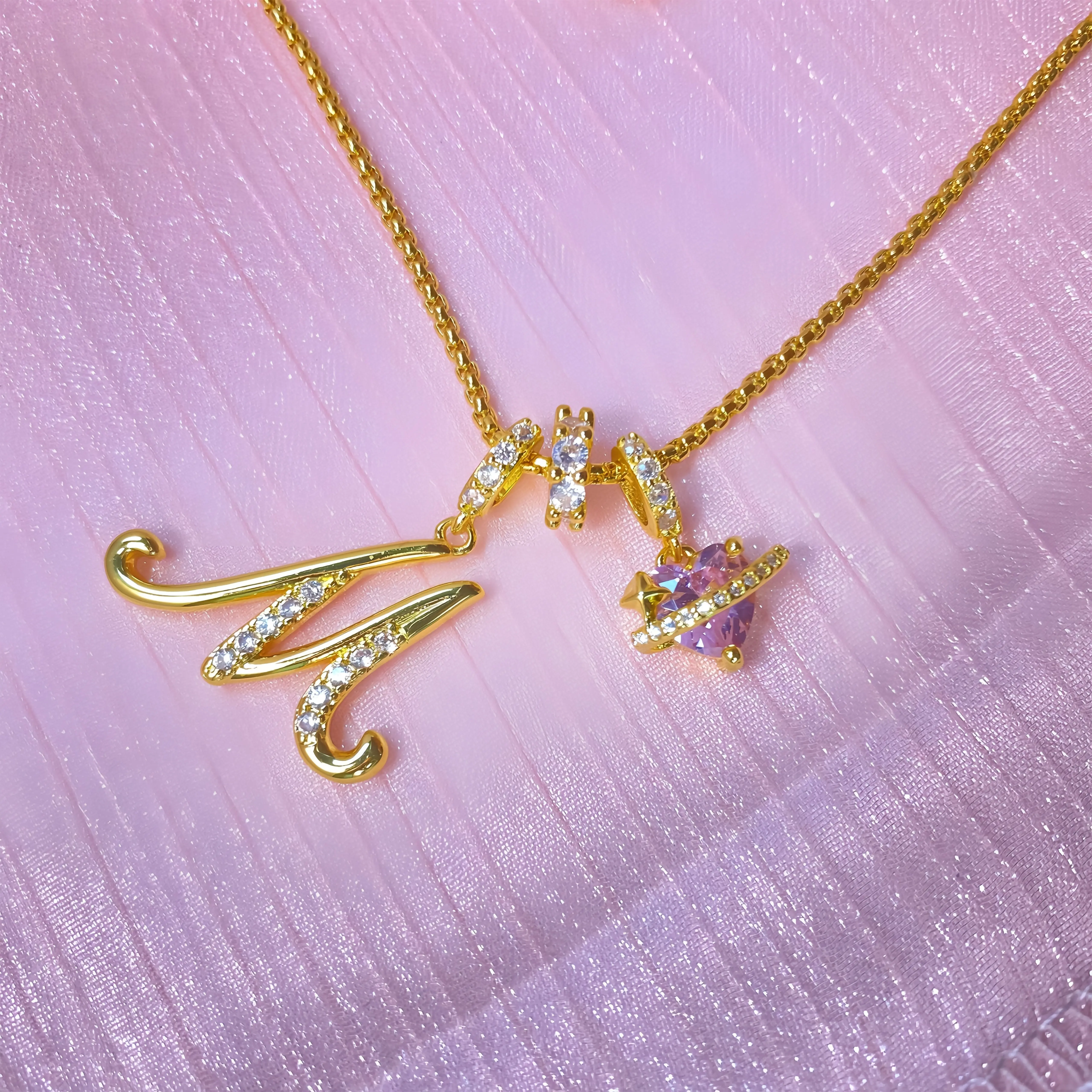 Hot-Selling Dopamine 26 English Alphabet Necklace for Girls, Light Luxury Niche High-End Pinyin Alphabet Letters Chain Jewelry, Alphabet Letters Necklaces, Chain Jewelry Necklaces
