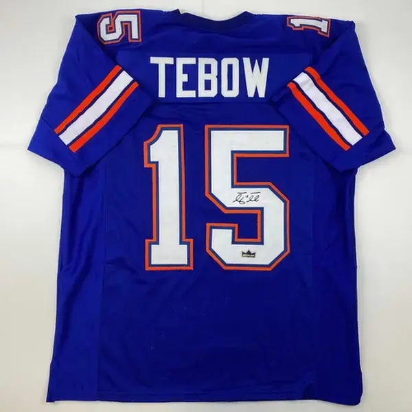 Facsimile Autographed Tim Tebow Florida Blue Reprint Laser Jersey