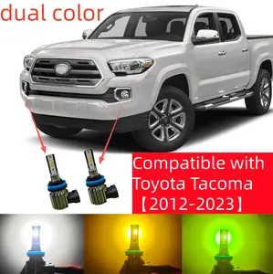 Dual color Fog Lights Compatible with 2012-2023 Toyota Tacoma H11 H16JP Fog Light Bulbs yellow lime white