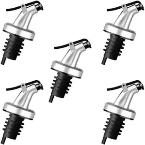 5 Pack Oil Spouts, Olive Oil Vinegar Bottle Stopper Dispenser, Leakproof Bottle Spouts for Vinegar, Salad, Wine, Etc