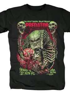 The Predator sci-fi movie T-shirt Alien vs Predator AVP Alien vs Predator men's T-shirt Casual Geometric quality printed sports top