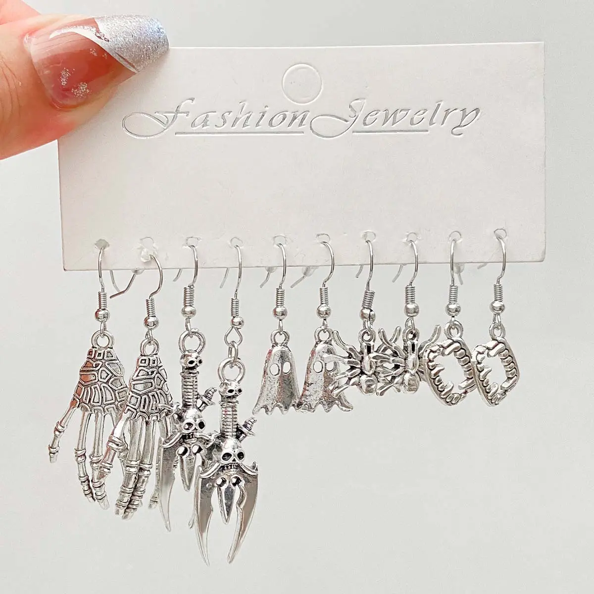 Dark Domineering Niche Dangle Earrings Set - Halloween Gift, Love Butterfly, Snake, Sword, Mushroom Designs, Retro Cool Artificial Gemstone Jewelry Accessories