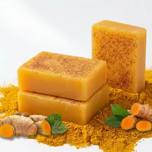 3PCS Honey Glow Lemon Turmeric Kojic Acid Soap 100g, Brightening Dark Spot Remover, Gentle Face & Body Acne Cleanser
