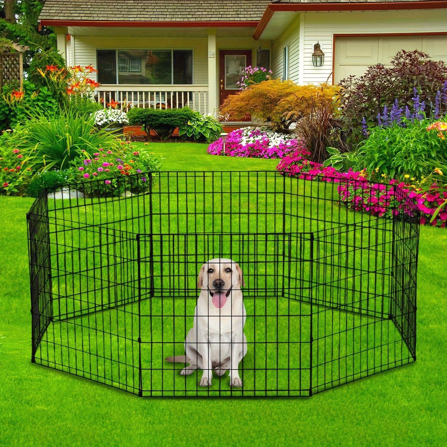 24/30/36/42/48 (H) Inches Pet Playpens for Dogs, Foldable Metal Wire Pet Fence Barrier, Indoor Outdoor Dog Gate for Large, Medium And Small Pets